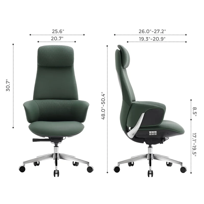 Omidi-Norris Premium Leather Chair with Lumbar Support