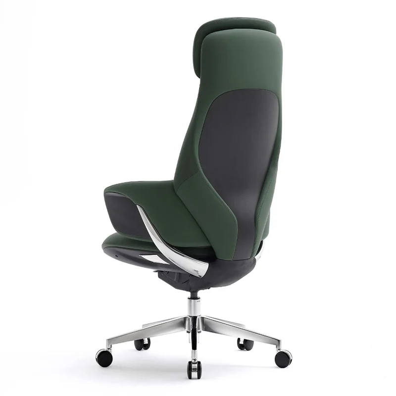 Omidi-Norris Premium Leather Chair with Lumbar Support