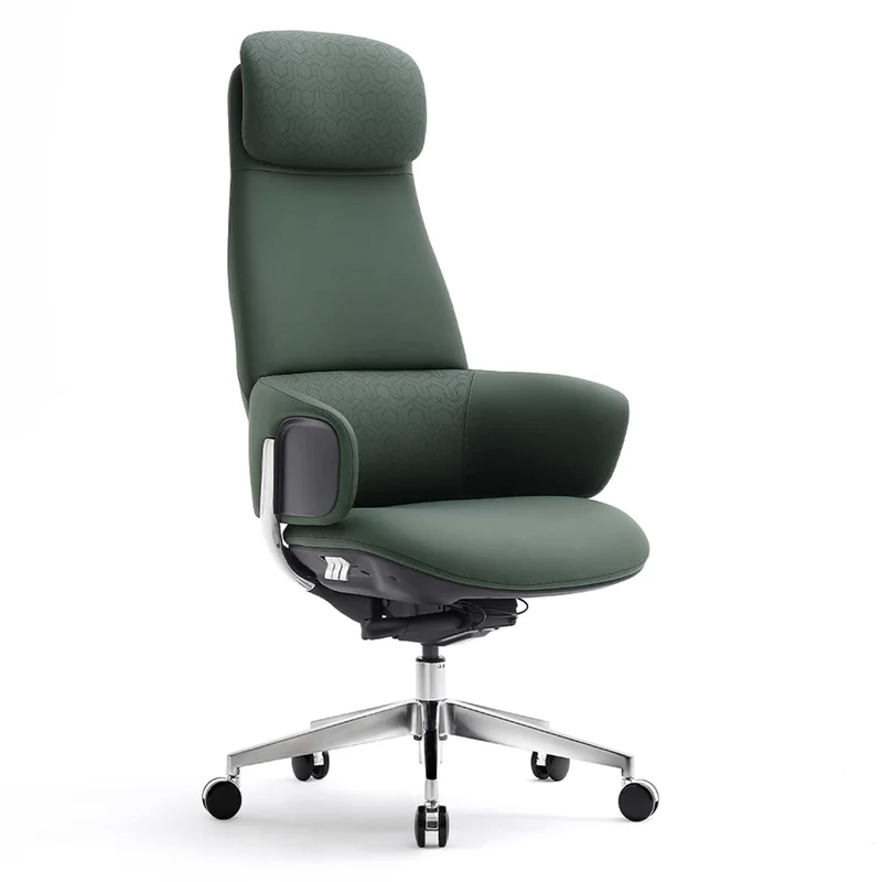 Omidi-Norris Premium Leather Chair with Lumbar Support