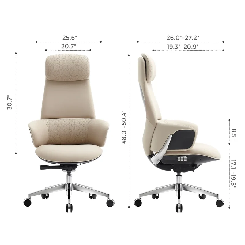 Omidi-Norris Premium Leather Chair with Lumbar Support