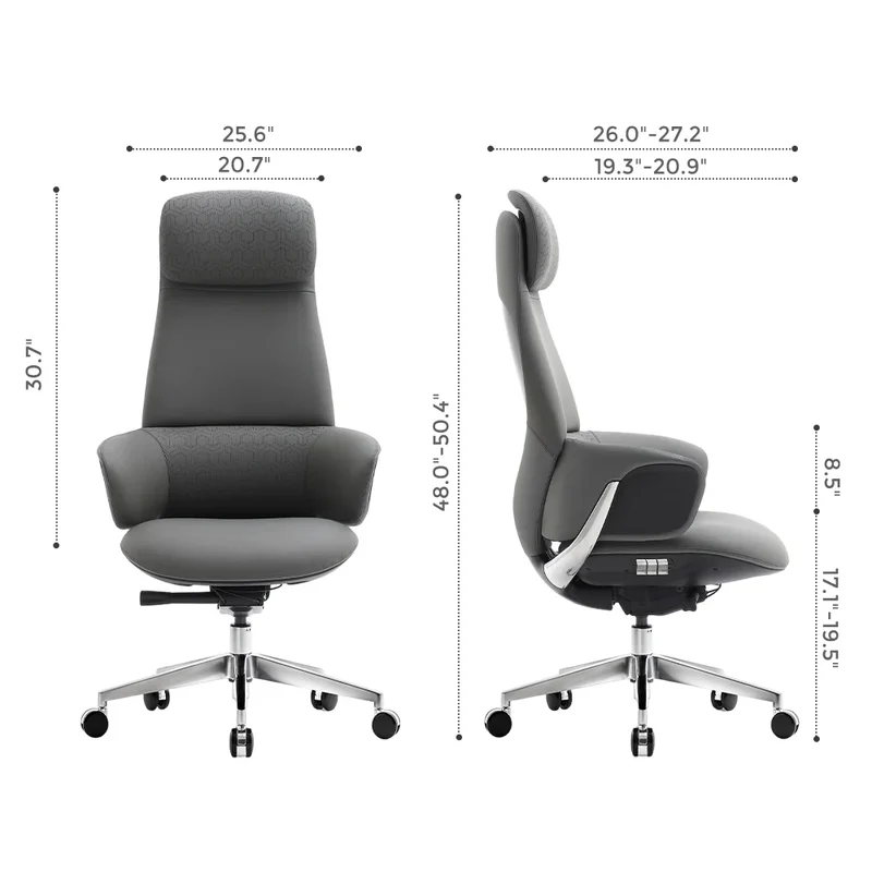 Omidi-Norris Premium Leather Chair with Lumbar Support