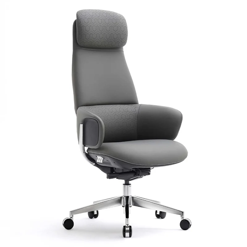 Omidi-Norris Premium Leather Chair with Lumbar Support