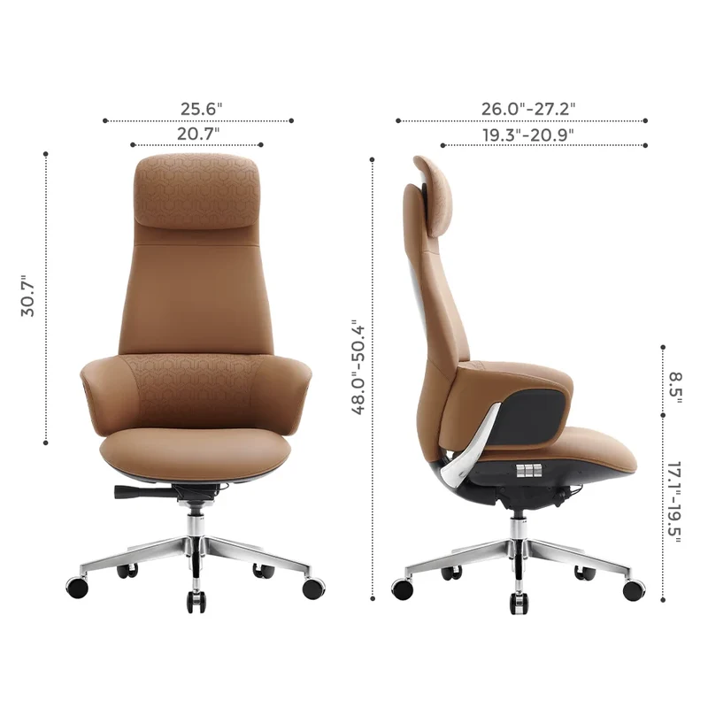 Omidi-Norris Premium Leather Chair with Lumbar Support
