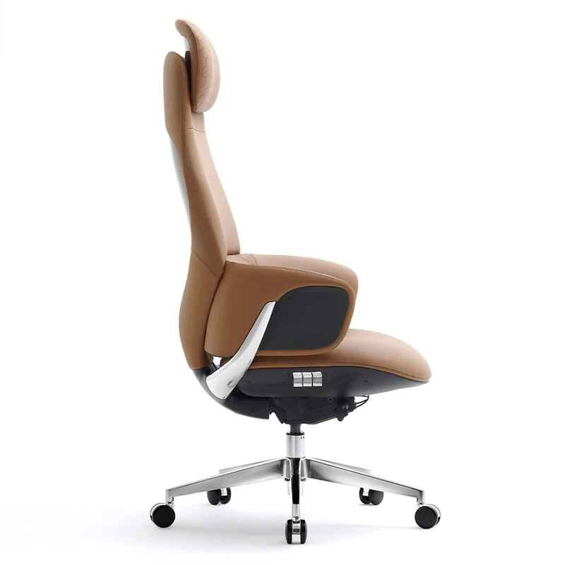 Omidi-Norris Premium Leather Chair with Lumbar Support