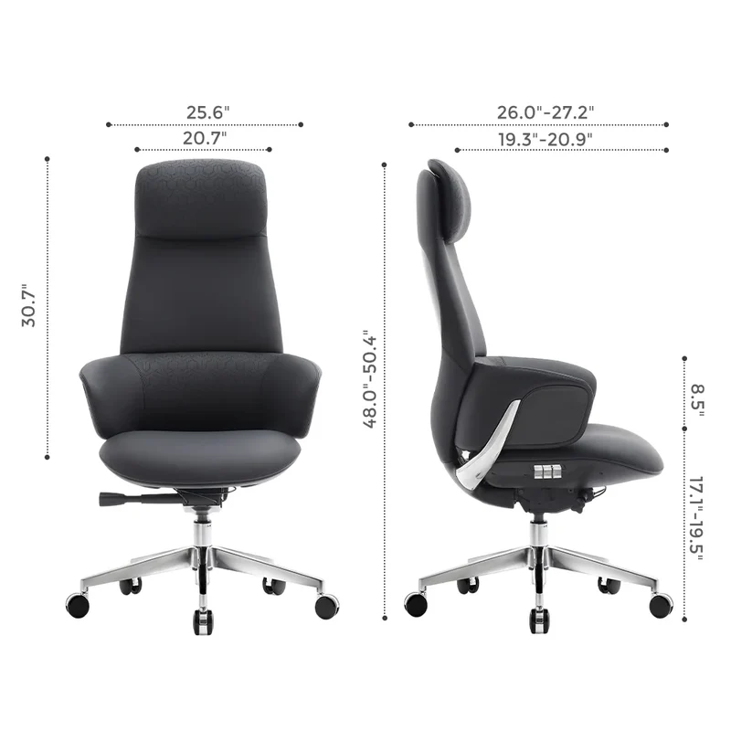 Omidi-Norris Premium Leather Chair with Lumbar Support