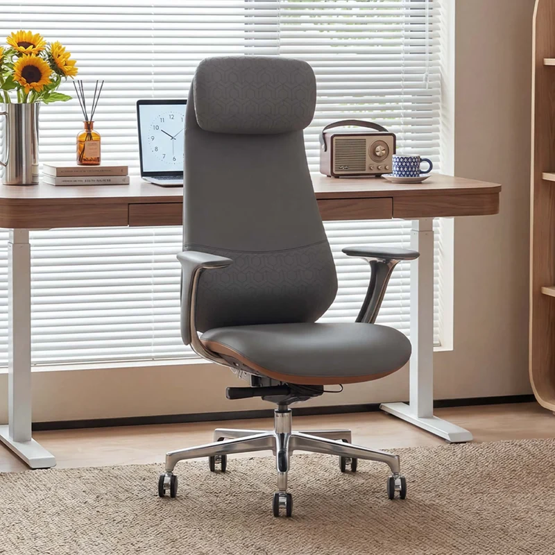 Omidi-Neta Premium Leather Chair with Headrest