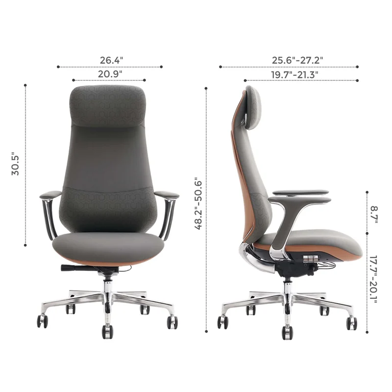 Omidi-Neta Premium Leather Chair with Headrest