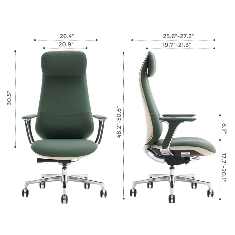 Omidi-Neta Premium Leather Chair with Headrest