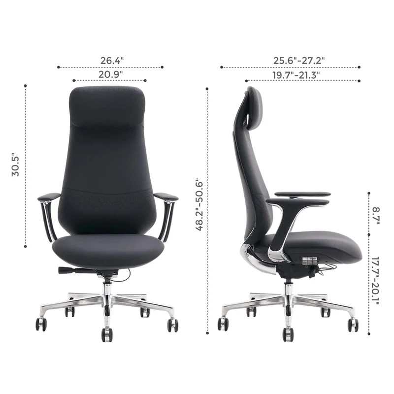 Omidi-Neta Premium Leather Chair with Headrest