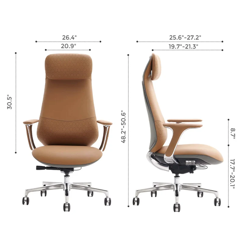 Omidi-Neta Premium Leather Chair with Headrest