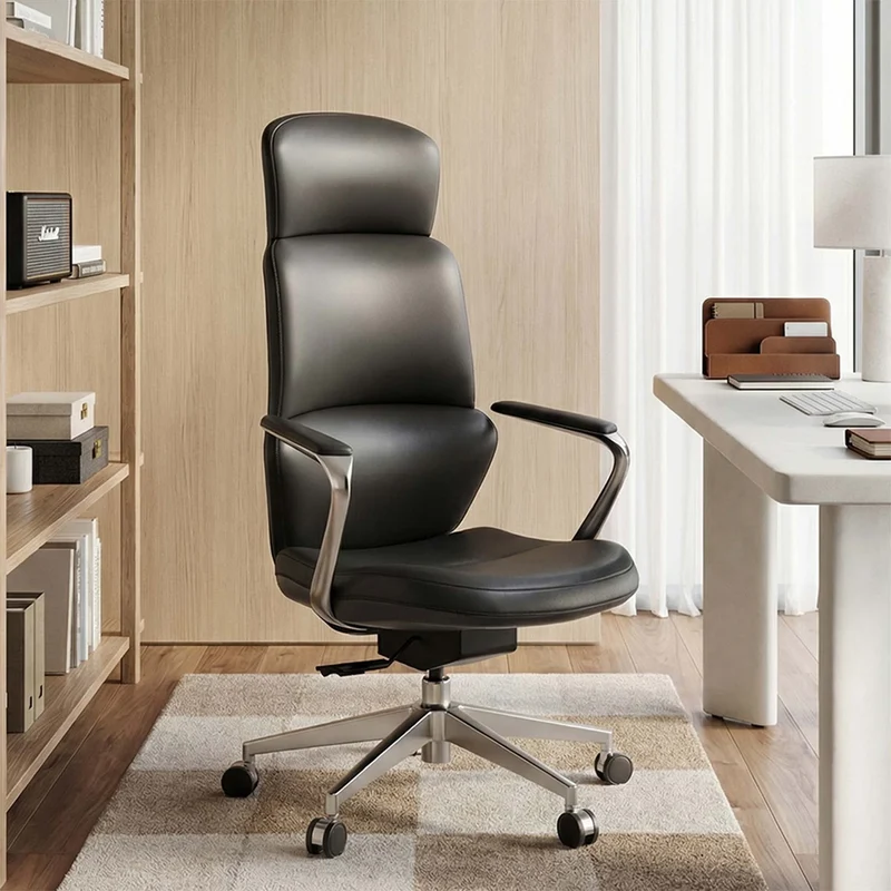 Omidi-Nolan Leather Chair with Classic Design