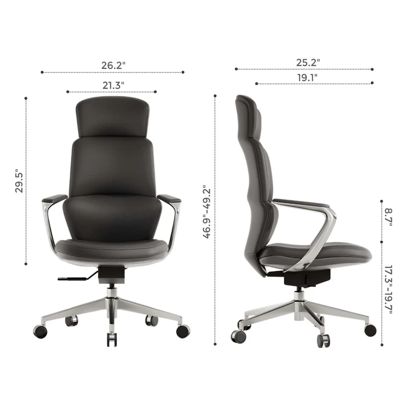 Omidi-Nolan Leather Chair with Classic Design