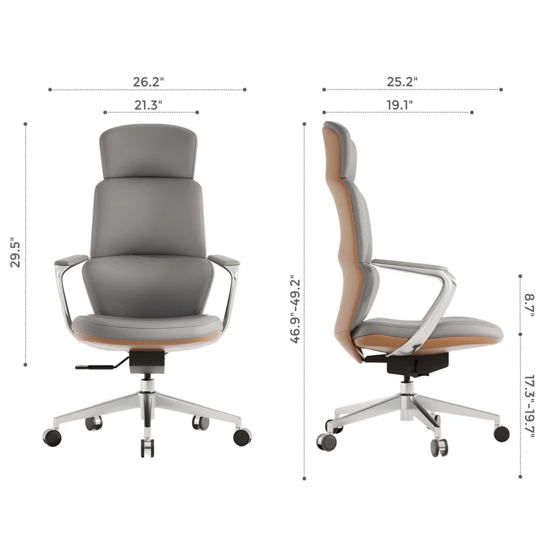 Omidi-Nolan Leather Chair with Classic Design
