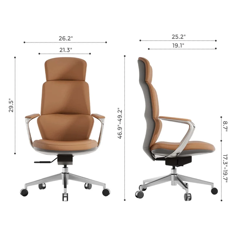 Omidi-Nolan Leather Chair with Classic Design