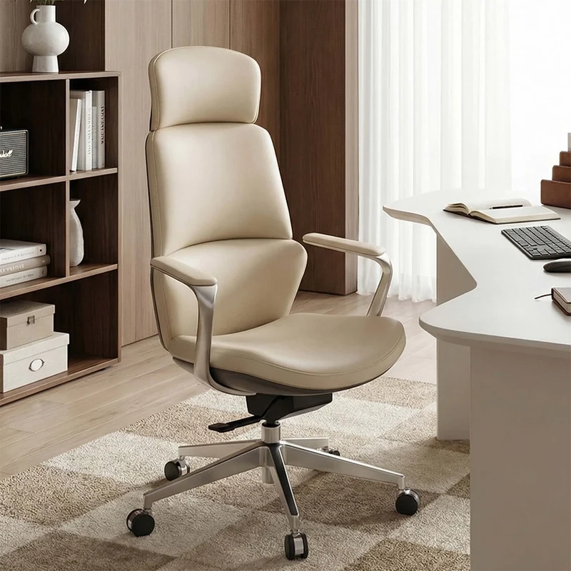 Omidi-Nolan Leather Chair with Classic Design