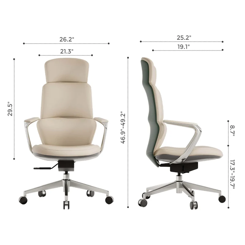 Omidi-Nolan Leather Chair with Classic Design