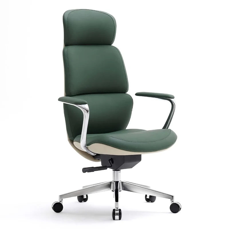 Omidi-Nolan Leather Chair with Classic Design