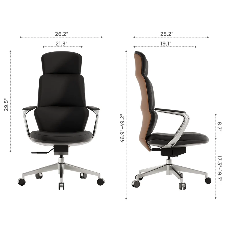 Omidi-Nolan Leather Chair with Classic Design