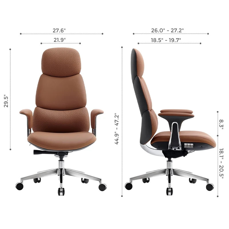 Omidi-Nolan Leather Chair with Classic Design