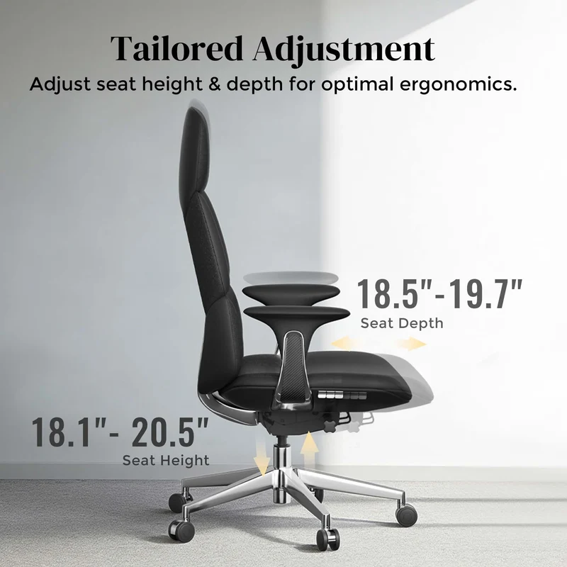 Omidi-Nyla Leather Chair with Easy Adjustment