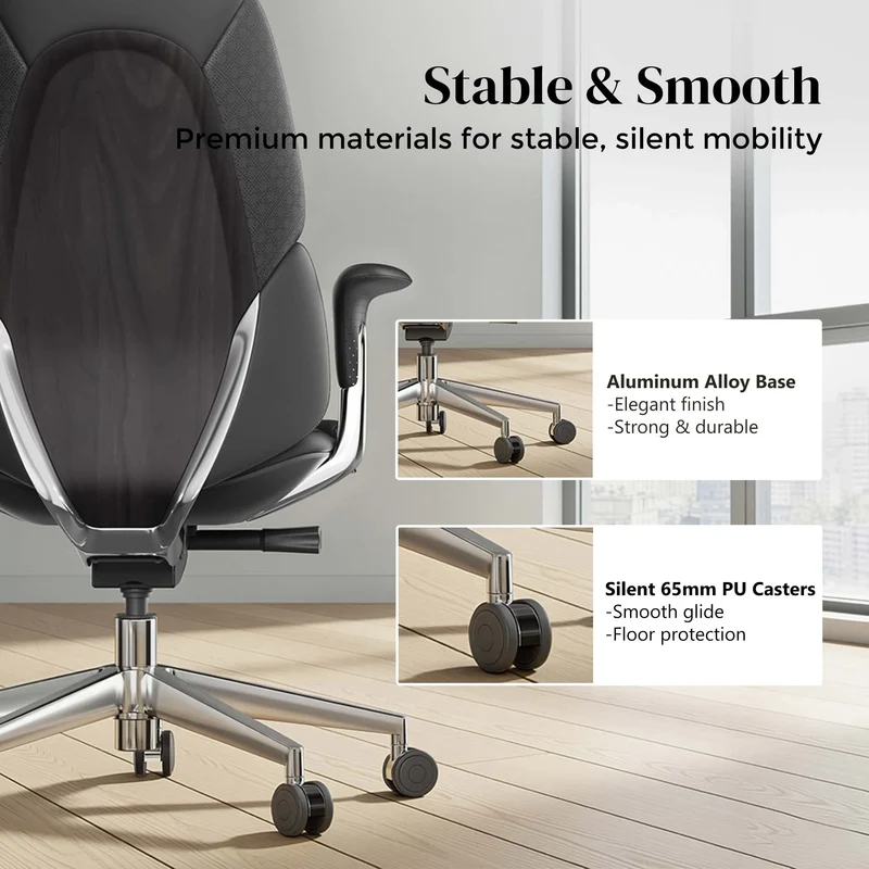 Omidi-Nyla Leather Chair with Easy Adjustment
