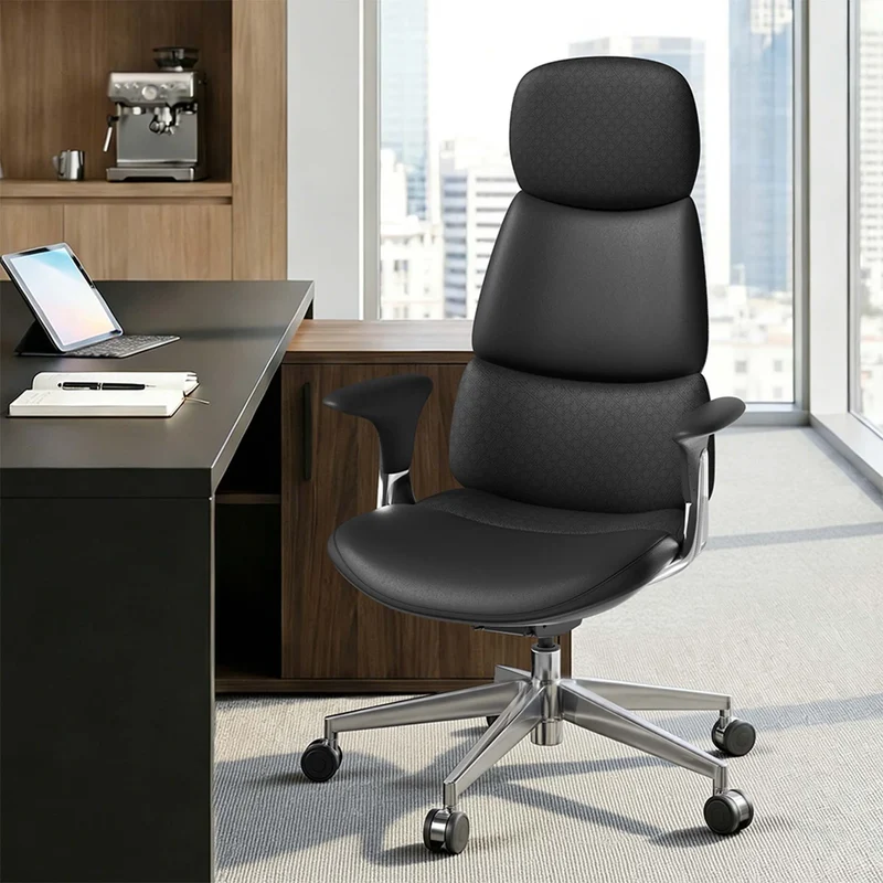 Omidi-Nyla Leather Chair with Easy Adjustment