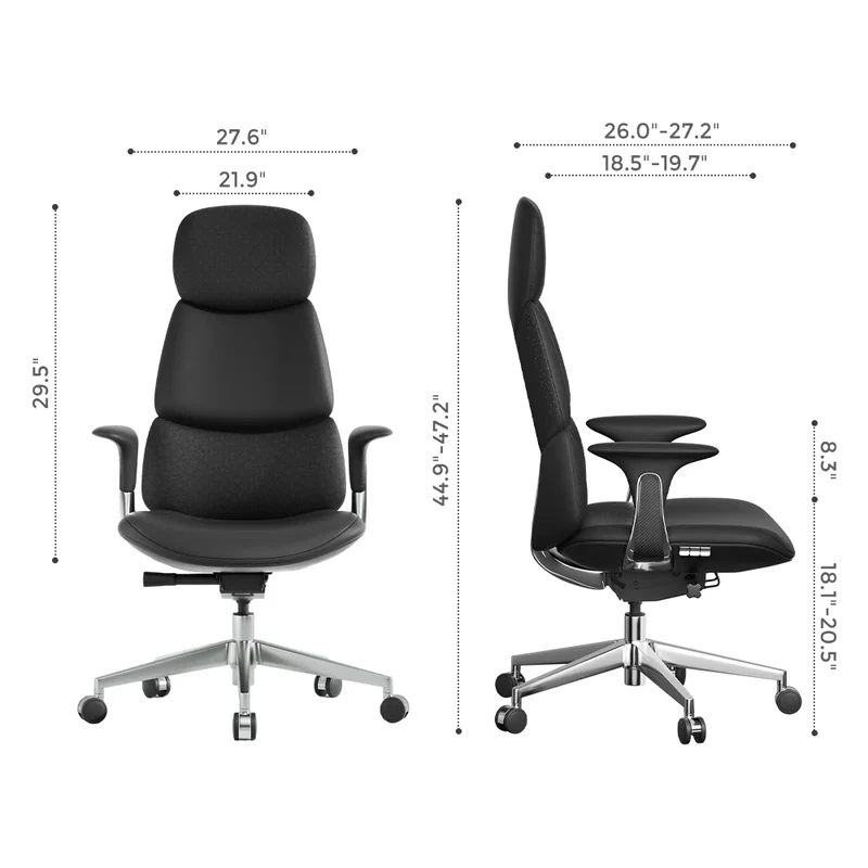 Omidi-Nyla Leather Chair with Easy Adjustment
