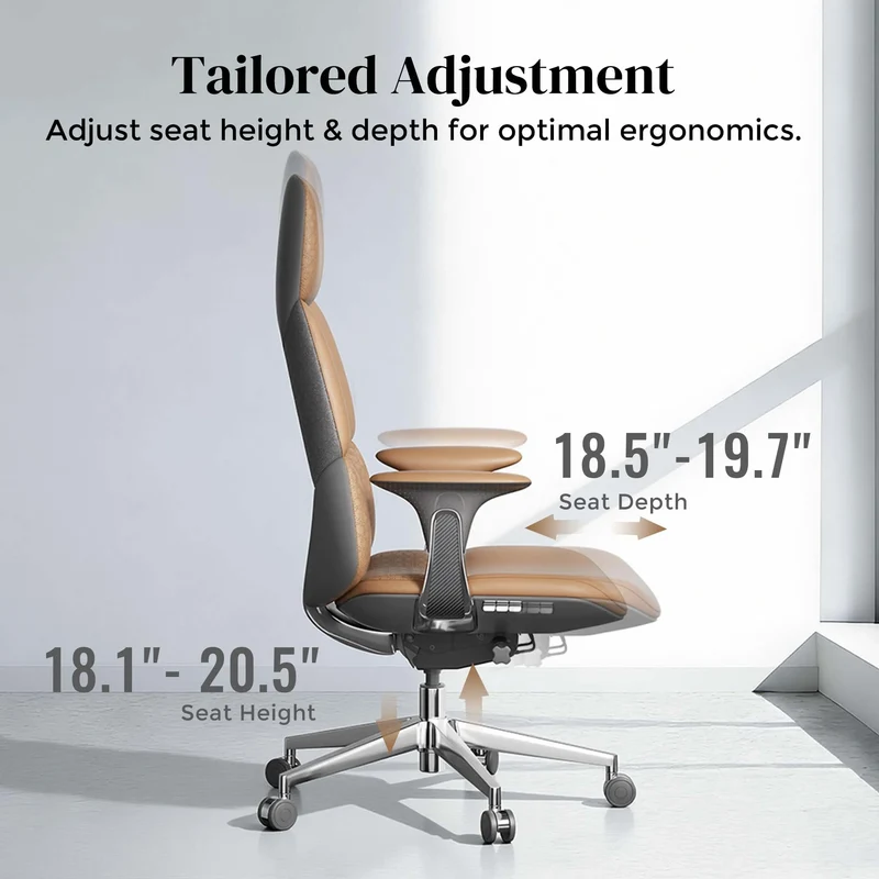 Omidi-Nyla Leather Chair with Easy Adjustment