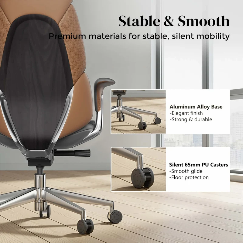 Omidi-Nyla Leather Chair with Easy Adjustment