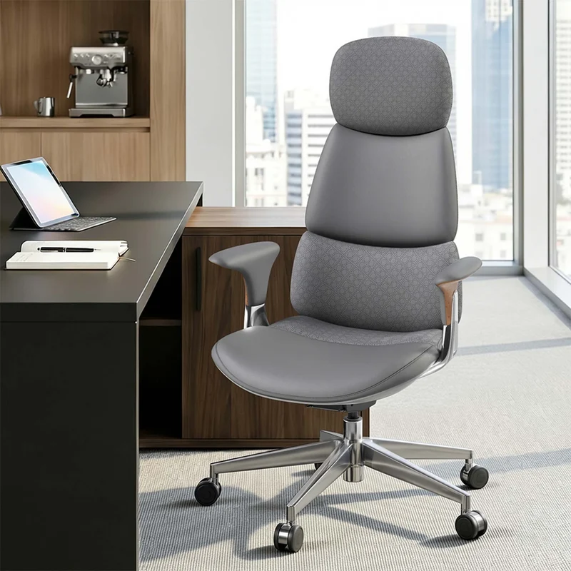 Omidi-Nyla Leather Chair with Easy Adjustment