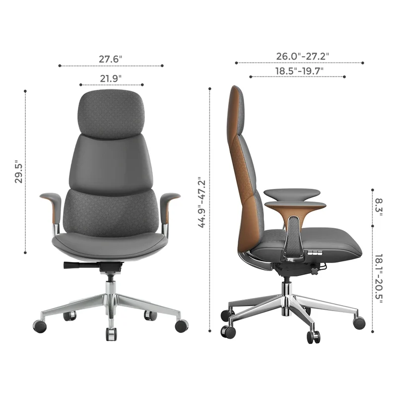Omidi-Nyla Leather Chair with Easy Adjustment