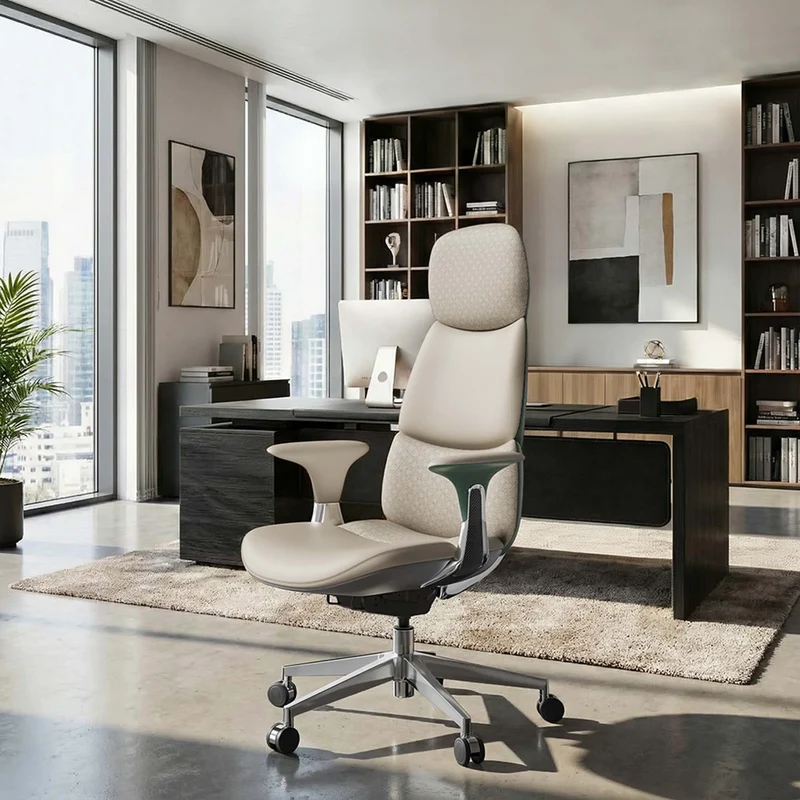 Omidi-Nyla Leather Chair with Easy Adjustment