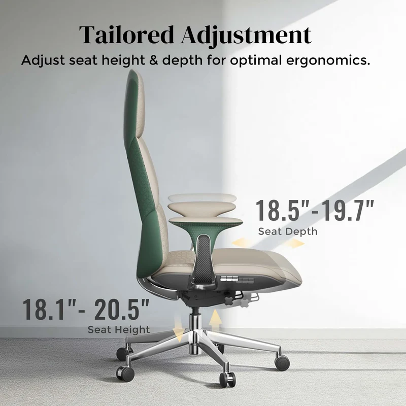 Omidi-Nyla Leather Chair with Easy Adjustment
