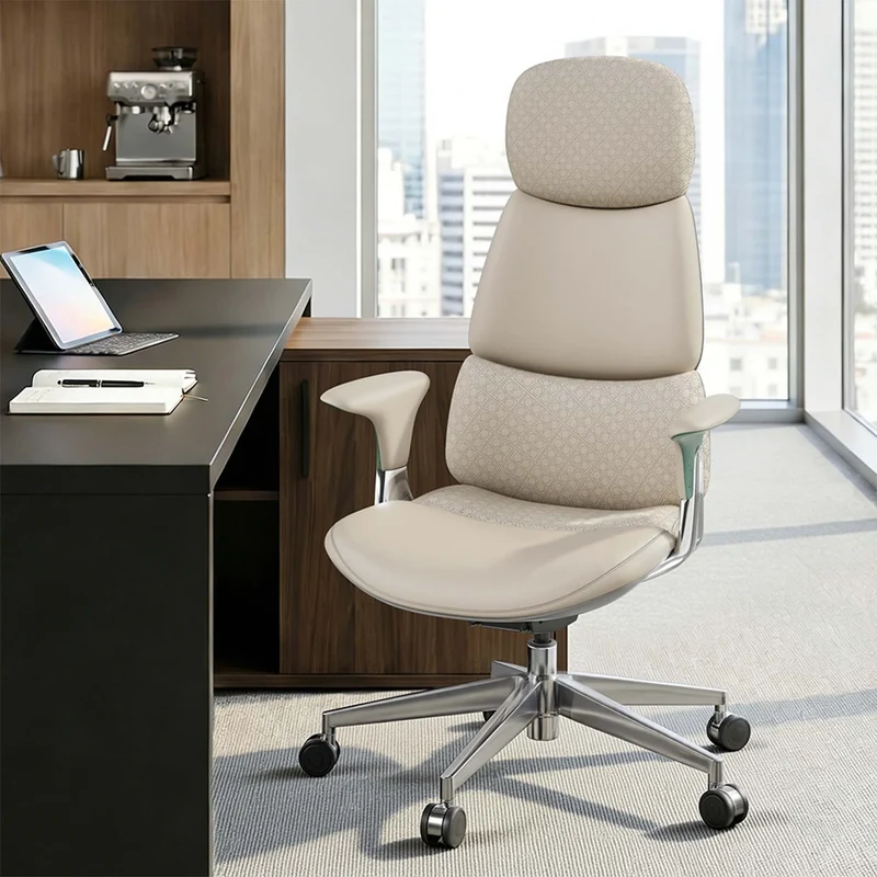 Omidi-Nyla Leather Chair with Easy Adjustment