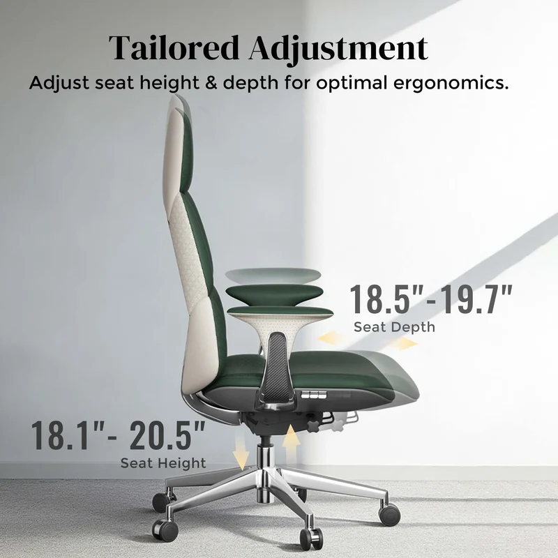 Omidi-Nyla Leather Chair with Easy Adjustment