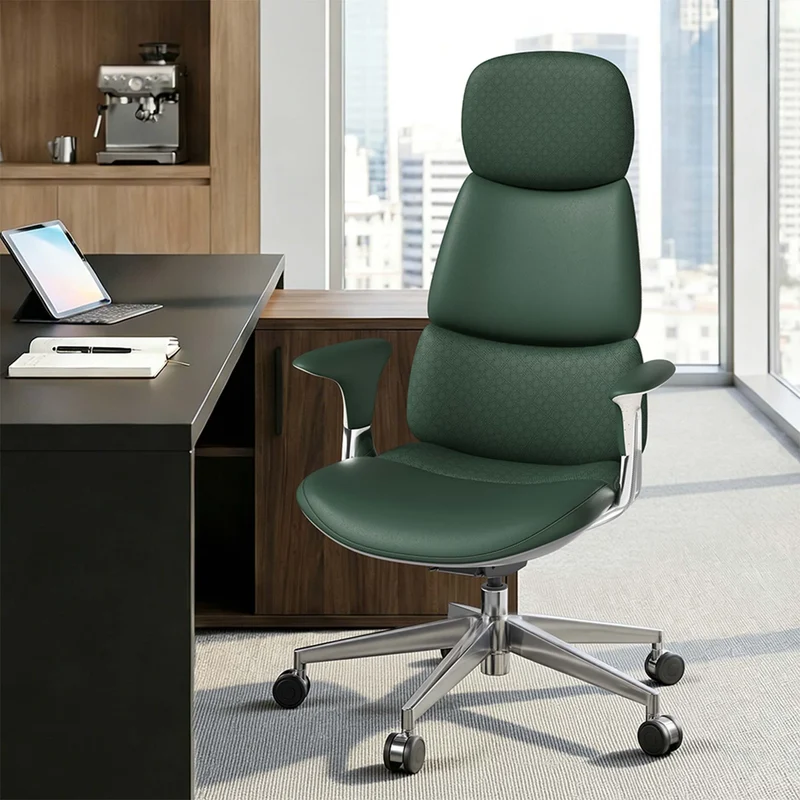 Omidi-Nyla Leather Chair with Easy Adjustment