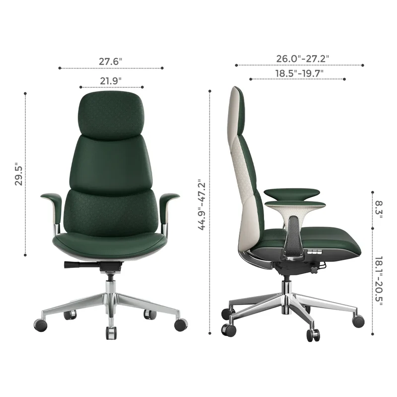 Omidi-Nyla Leather Chair with Easy Adjustment