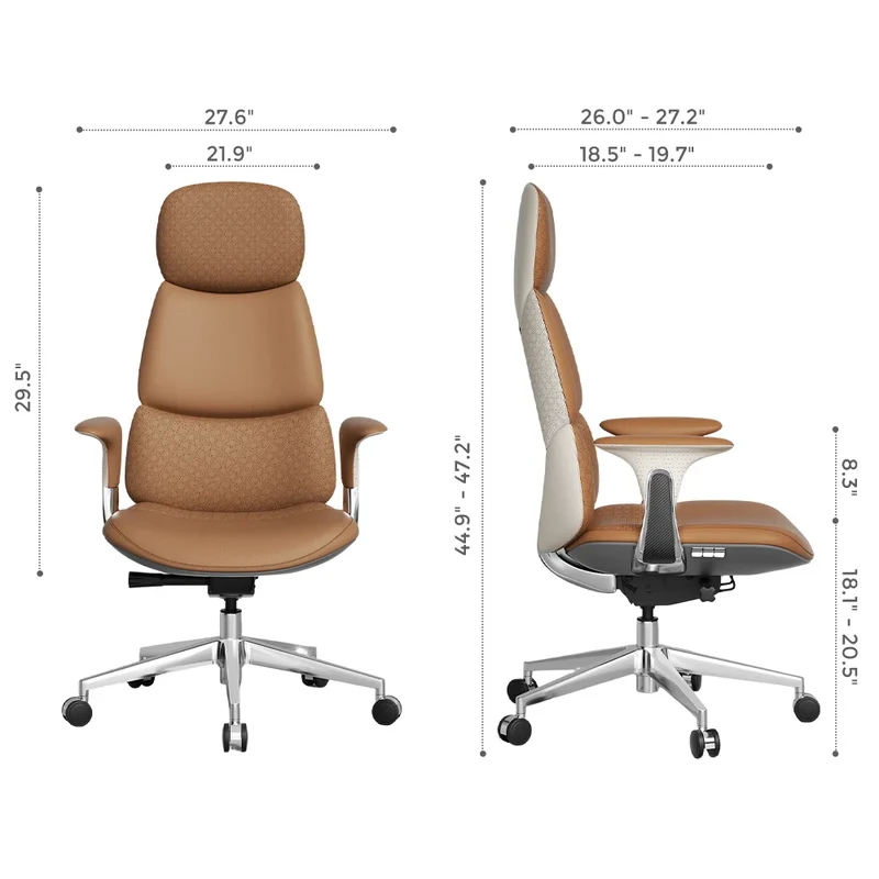 Omidi-Nyla Leather Chair with Easy Adjustment