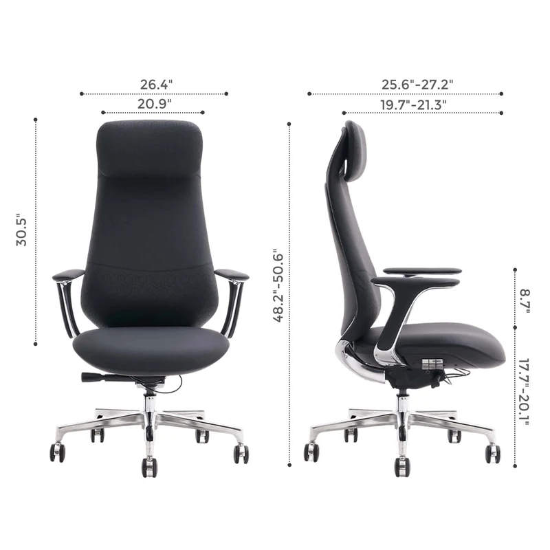 Omidi-Nyla Leather Chair with Easy Adjustment