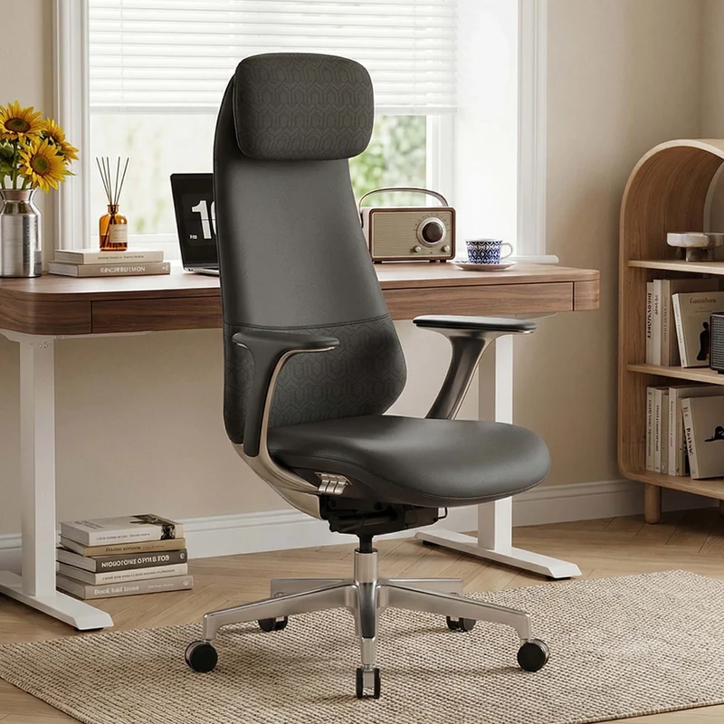 Omidi-Nyla Leather Chair with Easy Adjustment