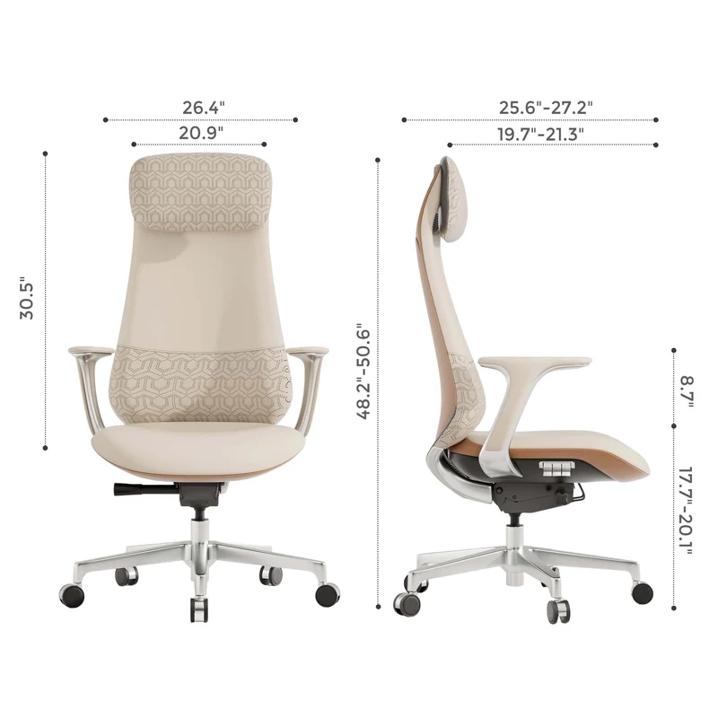 Omidi-Nyla Leather Chair with Easy Adjustment
