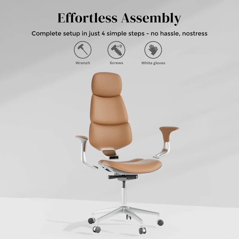 Omidi-Nyla Leather Chair with Easy Adjustment