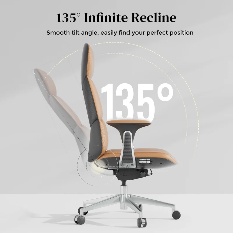 Omidi-Nyla Leather Chair with Easy Adjustment