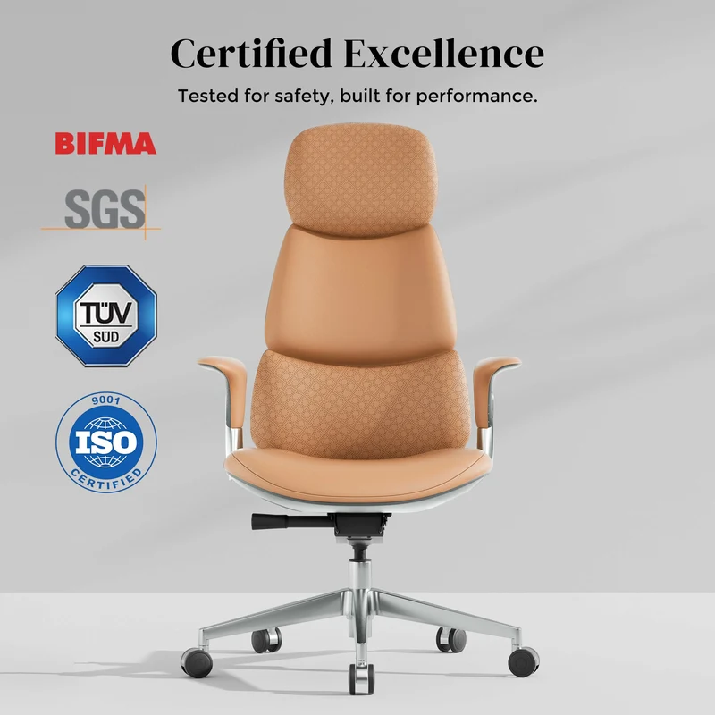 Omidi-Nyla Leather Chair with Easy Adjustment