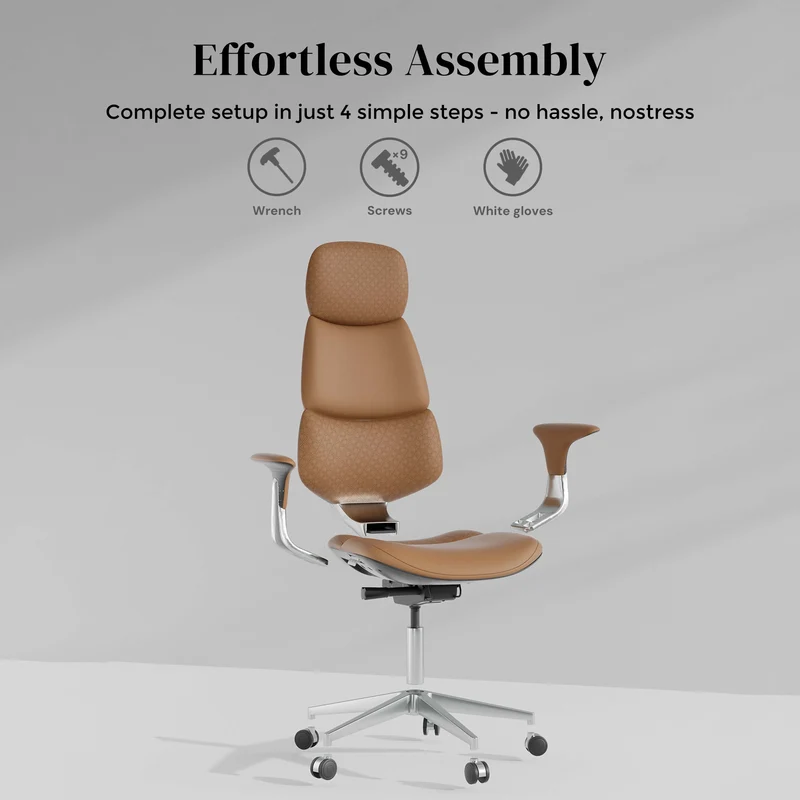 Omidi-Nyla Leather Chair with Easy Adjustment