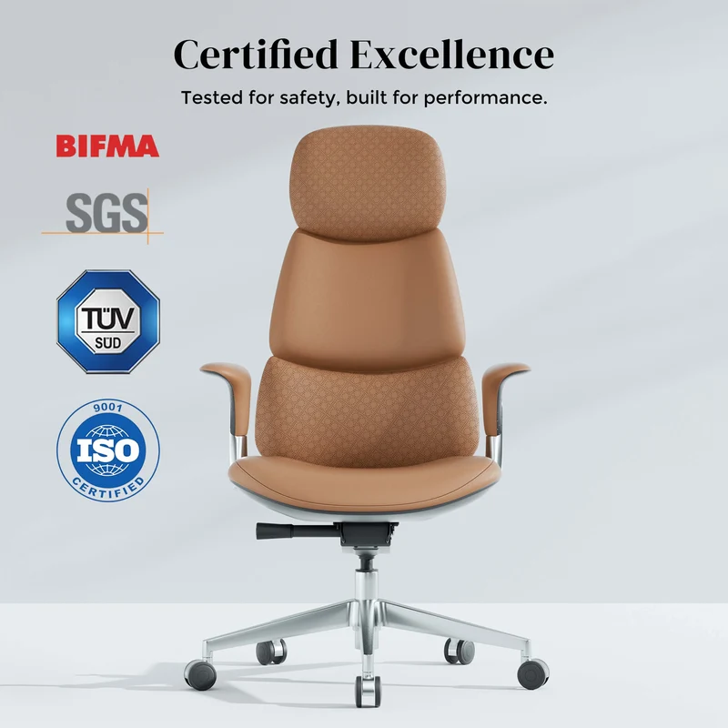 Omidi-Nyla Leather Chair with Easy Adjustment