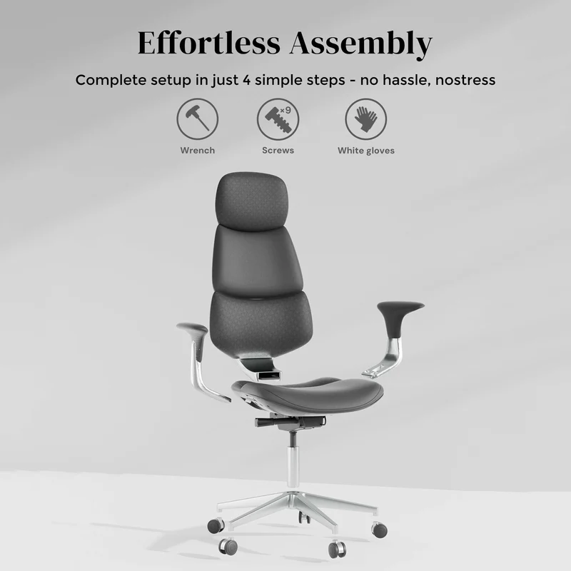 Omidi-Nyla Leather Chair with Easy Adjustment
