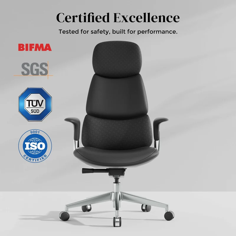 Omidi-Nyla Leather Chair with Easy Adjustment