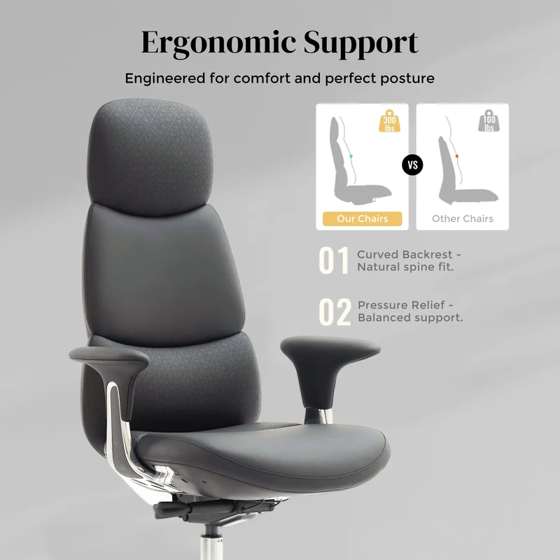 Omidi-Nyla Leather Chair with Easy Adjustment