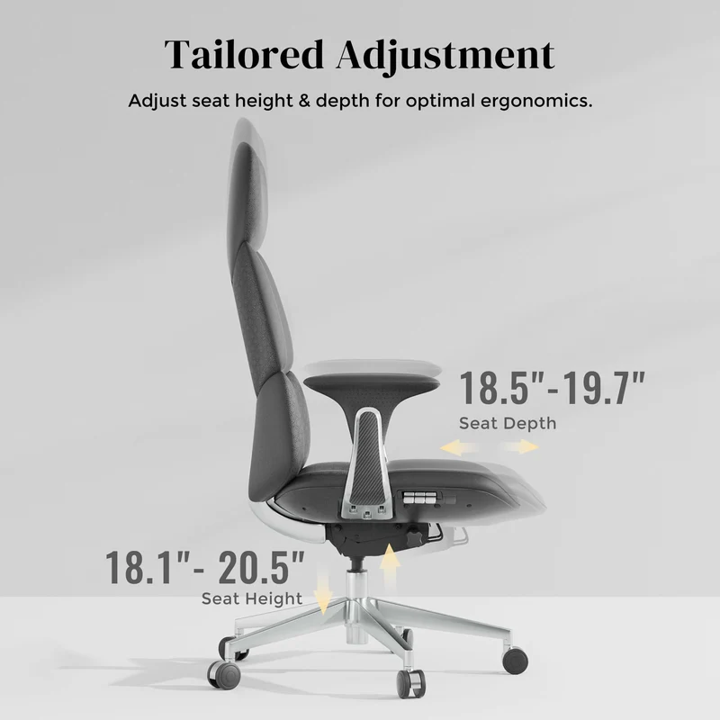Omidi-Nyla Leather Chair with Easy Adjustment